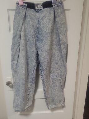 Tactics Acid Wash High-Waist Jeans - Light Blue
